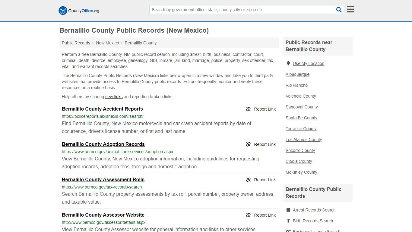 Public Records - Bernalillo County, NM (Business, Criminal, GIS ...