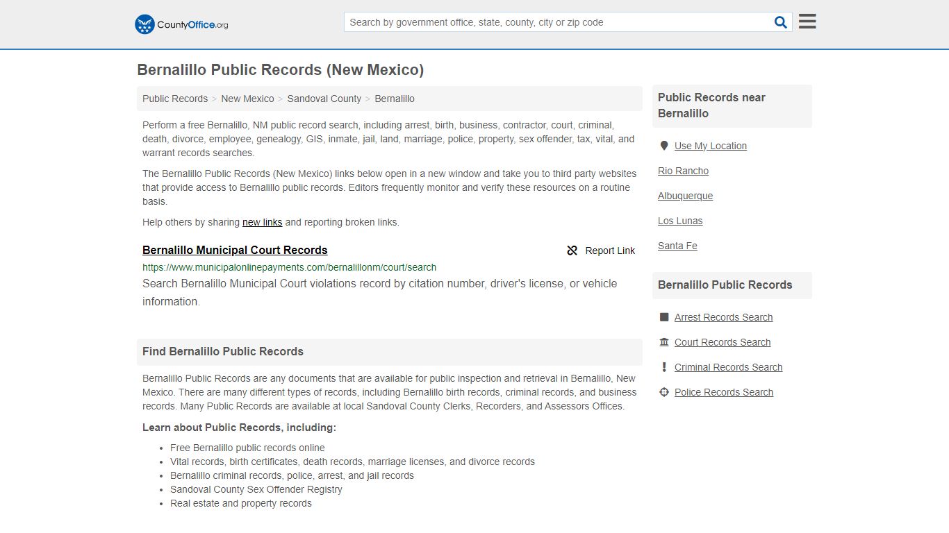 Public Records - Bernalillo, NM (Business, Criminal, GIS, Property ...